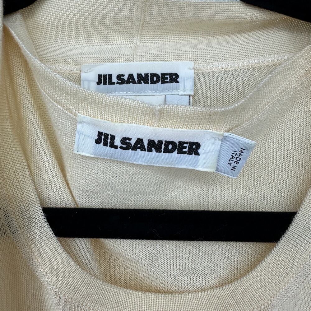 VTG Jil Sander Cashmere Draped Cardigan Sweater Set Womens Sz 40 US 10 Cream - Picture 3 of 9